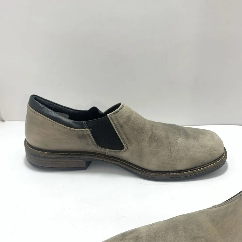 Naot Men’s Director Slip On Leather Gray Black Shoes Size 12-12.5 US